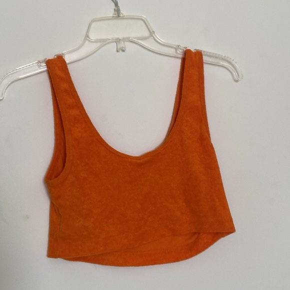 Orange Chic Fleece Crop Top - Picture 2 of 2